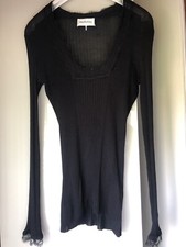 Emilio Pucci Pull Femme Sweater Woman Soie Noir Élégant Dentelle