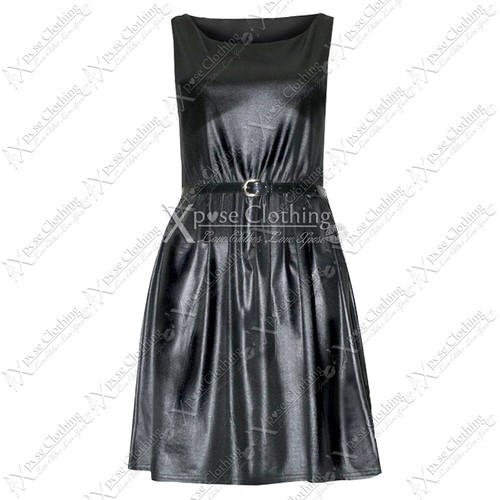 Robes jupe évasée noire sans - robes,