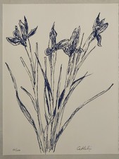  Lithographie " Iris " Bernard Cathelin, L'intelligence des Fleurs - 1988 - 