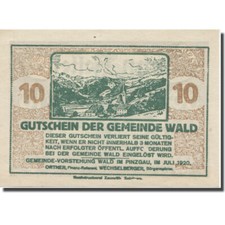 [#665249] Billet, Autriche, forêt dans le Pinzgau Sbg. Commune, 10 Heller, pays