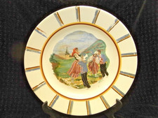 ASSIETTE PLAT PEINTURE FAÏENCE DIGOIN SARREGUEMINES DECOR  HB QUIMPER