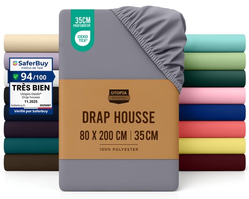 Drap housse gris - housse, 80