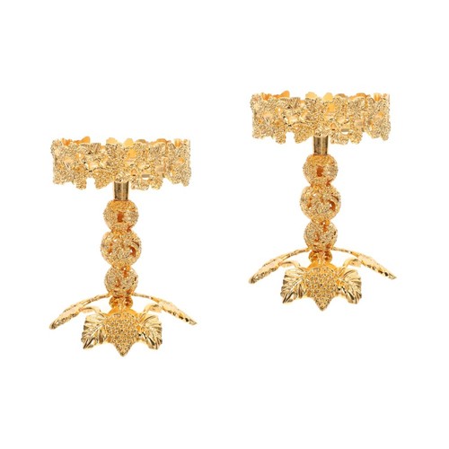 Golden zinc alloy candle - golden,