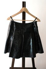 Alaïa jupe en cuir noir à motif crocodile neuve avec étiquette taille 36