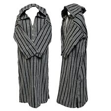 Marocain Gris Noir Rayé Laine