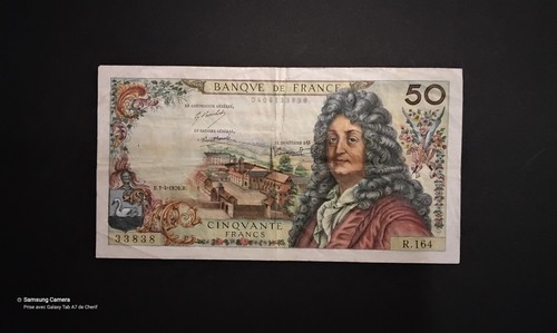 Billet banque 50fr racine - billet,