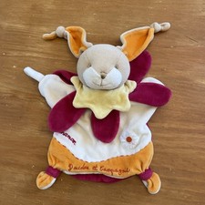 DOUDOU Et Compagnie MARIONNETTE LAPIN MAMAN Sans Son Bébé Orange Fleur