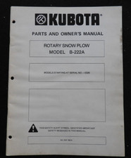 Manuel D'Utilisation Du Souffleur De Neige Kubota B6100 B7100 Tracteur "B-222A"