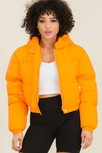 Women orange puffer - women's, jacket