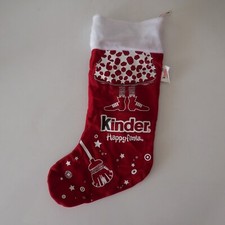 N9345 botte Noël Kinder Happyfania blanc rouge déco fête chocolat confiserie