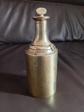 Ancien Flacon à Sels en Laiton ou Fiole d'Apothicaire à déterminer (métal fendu)