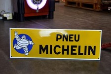 Plaque émaillée MICHELIN pneu rectangulaire pochoir enamel sign emailschild