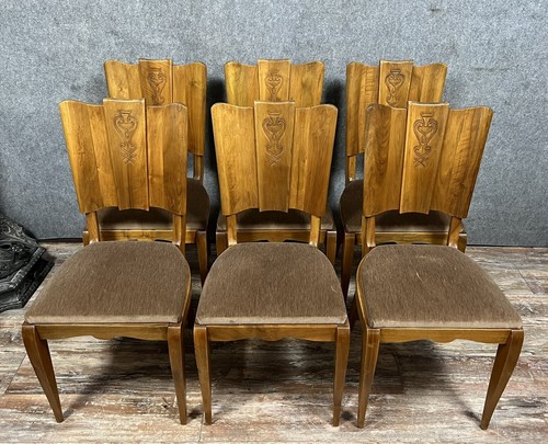 Série chaises époque - de, 6