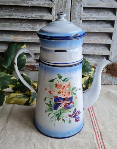Ancienne cafetiere emaillee - ancienne,