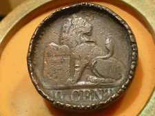 BELGIQUE - 10 CENTIMES - TRANSFORMEE EN PALET DE JEU ! POUR AMATEURS !