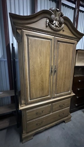 Brown wood armoire - brown,