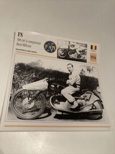 FN 500 compresseur René Milhoux 1934 carte moto de collection Atlas Belgique