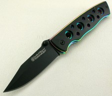 Couteau Smith&Wesson Extreme OPS Knife Lame Acier Inox Manche Rainbow SW113 