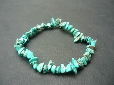 Bracelet de perles en Véritable pierre Turquoise, Couleur Naturelle, Sur mesure