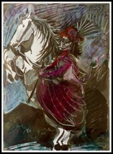 Pablo PICASSO : Toros y Toreros la cavalière V, lithographie 1961