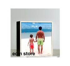 DADA LIGHT Support Cadre photo lumineux à personnaliser 25 x 25 cm Bois NOIR