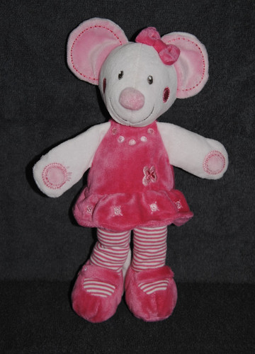 Doudou souris mimi rose - mimi,