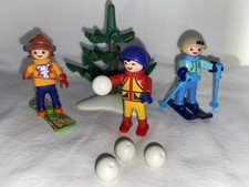 Playmobil Enfants Jouant Dans Neige Sapin Winter Fun Chalet Montagne Vacances