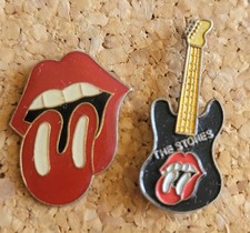 Lot 2 Pin's The Rolling Stones Langue Guitare Rock 