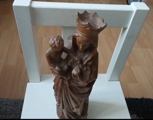 Statuette bois massif - en,