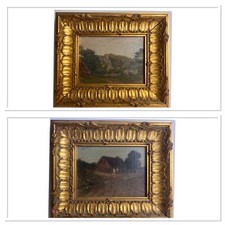 PAIRE DE TABLEAUX HUILES SUR