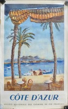 AFFICHE SNCF COTE d'AZUR par