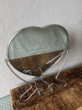 Ancien Miroir En Forme De Coeur Décor Fleurs Et Oiseaux