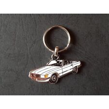 Porte-clés profil Mercedes R107, 280 350 380 450 500 300 420 560 SL (blanc)