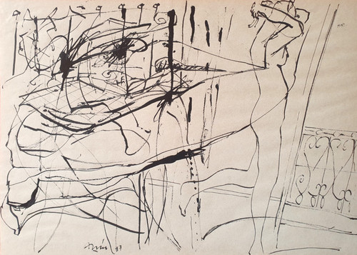 Dessin encre signé raoul - dessin,