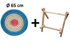 Cible de tir à l'arc de paille Ø 65 cm peint + Stand