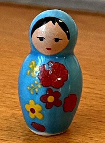 Fève poupée russe - poupée, bleu