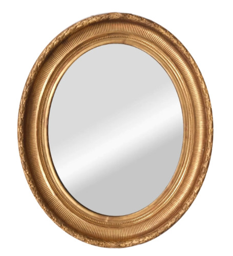 Miroir doré ovale style - dorÉ,