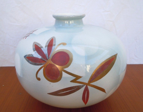 Vase boule ceramique - , decor