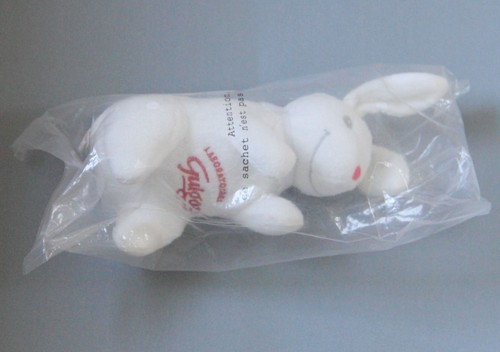 Doudou lapin blanc rouge - doudou,