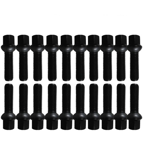 Boulons roue noir spherique - 20,