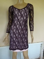 ROBE DENTELLE BORDEAUX & ROSE