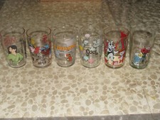  6 anciens verres à moutarde  DISNEY