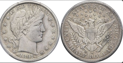Barber half dollar 1897 - half,
