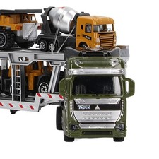 Camion De Transport 7 En 1 En Alliage à Tirer Modèle De Camion Porteur Jouet