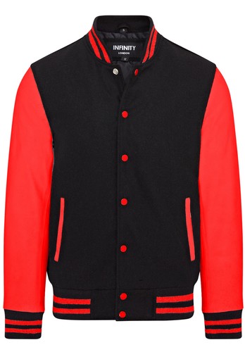 Noir letterman baseball veste - letterman,