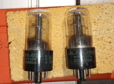 Paire De Tube Radio 6X5GT Sylvania Signal Corps Testes 100%  Amplificateur 