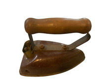 ANCIEN FER A REPASSER ELECTRIQUE MANCHE BOIS