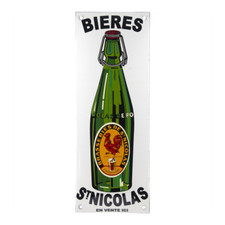 Plaque émaillée :  BIÈRE ST