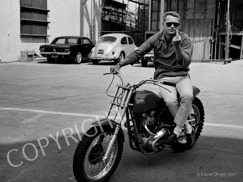 Photo steve mcqueen moto - a4,