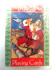 COCA COLA® JEUX DE CARTES LE PERE NOEL DEVANT LE TRAIN  USA 1992 SOUS BLISTER